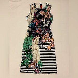 Clover Canyon Floral Discs Neoprene Dress XS